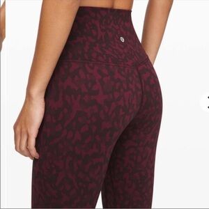 Lululemon Align 28” leggings maroon camo